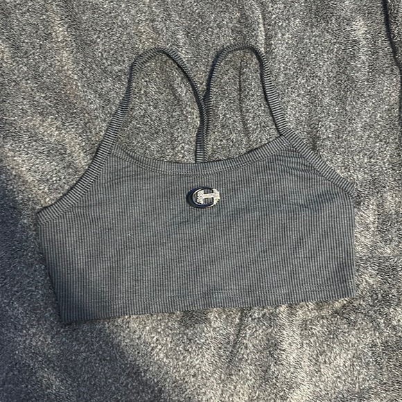 Letter Patched Detail Crop Cami Top - Picture 1 of 2